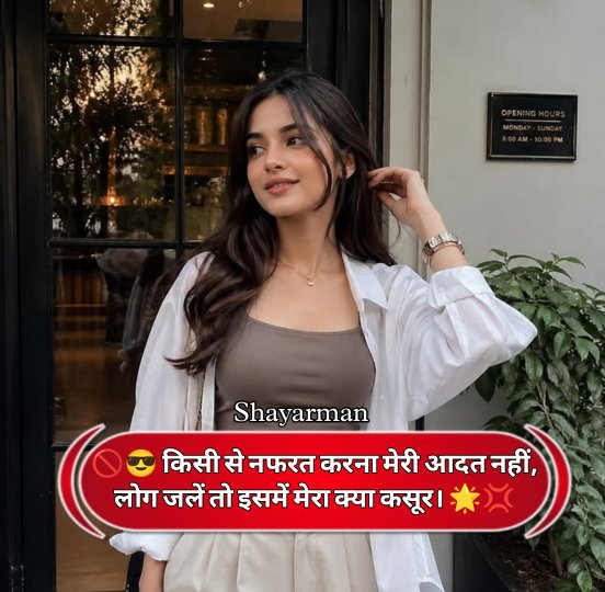 Attitude Shayari For Girls In Hindi